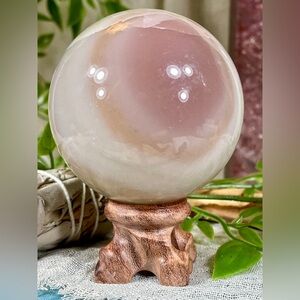 2283 Mangano Pistachio Calcite Crystal Sphere